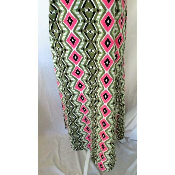 Denim & Co. Women's Petite Green & Pink Sleeveless Stretch Maxi Dress Size LP - Picture 3 of 9